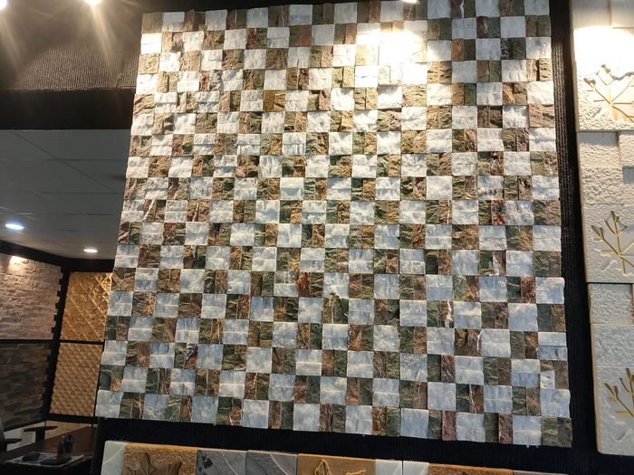 Checkered marble mosaic sample