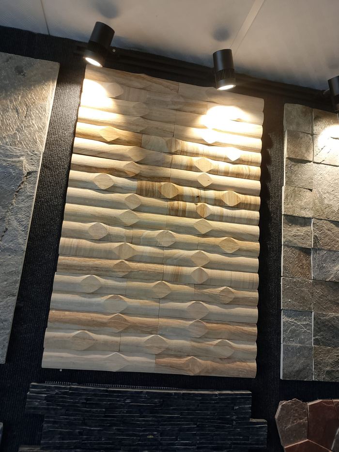 Wavy carved sandstone panel sample